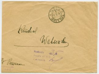 Tallinn 1919 payment marking "Postimaks arvele võetud", military