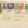 1940 mixed franking w. christmas poster stamp, Tallinn-Holland