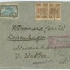 1919 double censored R-letter, Pärnu-Copenhagen