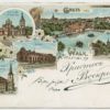 1899 litho postcard Valga/Walk, posted in TPO 90 Taps-Derpt to Schleissheim