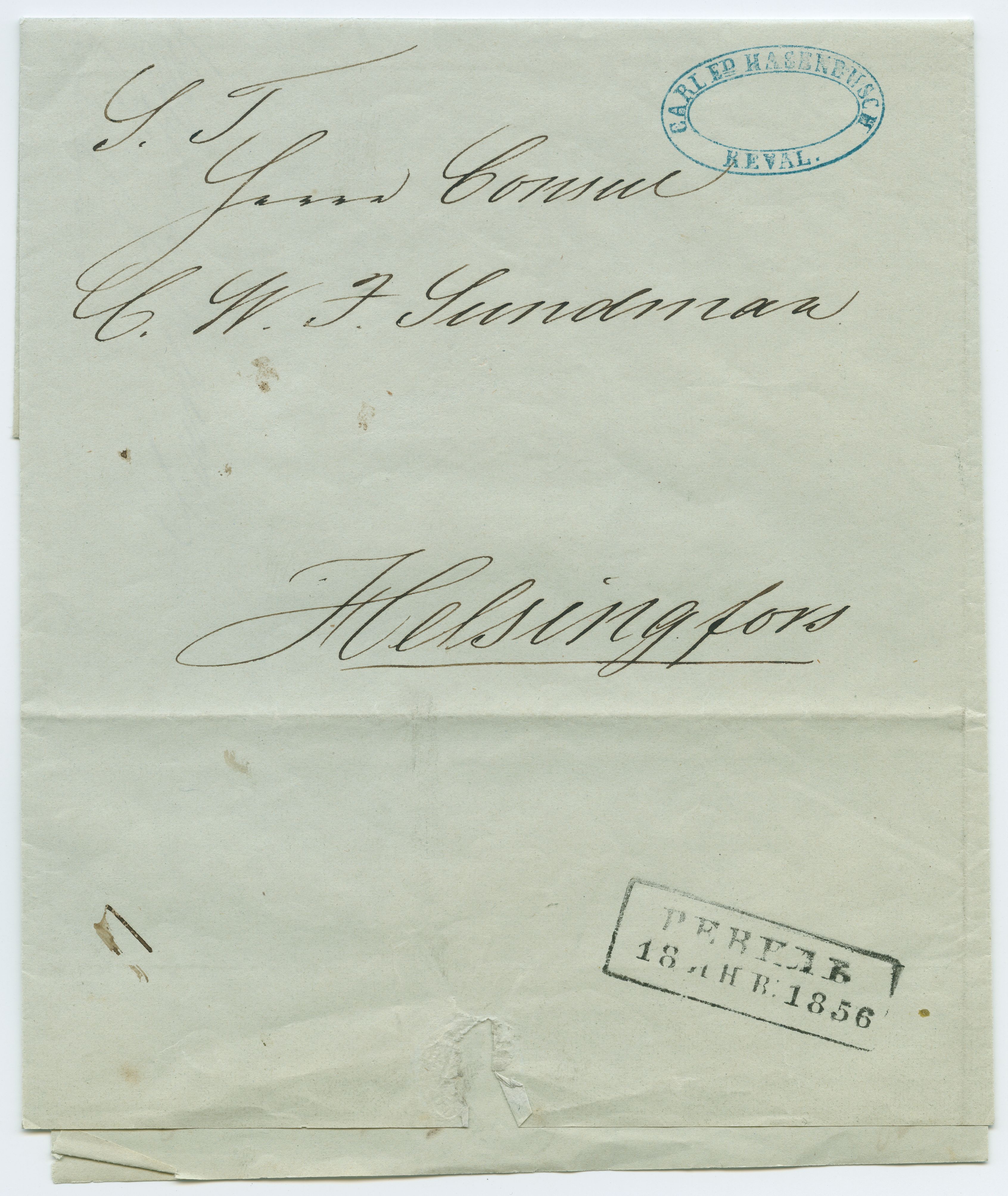 1856 entire folded letter Reval/Tallinn-Helsinki – Estonian Postal ...