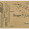 1918 Michel advertising postcard w. stamp, Reval/Tallinn-Weimar