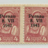 1941 Pärnu/Pernau  type II 4kop, error E:5  "Slender 1941", MNH pair