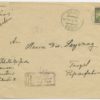 1924 registered letter w. 15mk imperf. viking ship, Paide-Türi