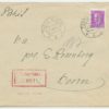 1938 registered cover number 001, SI 20s Päts, Tartu Vaksal-Koeru Ühispank