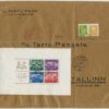 1939 correctly franked commercial R-cover with souvenir sheet 4, Tartu Pank - Tallinn