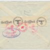 1940 ESSR "Äripaberid/Business papers" rate double censored registered cover Tallinn-Berlin-Copenhagen, Denmark - Image 2