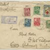 1922 multifranked R-letter with Red Cross and imperf. weaver, Väike-Maarja - Wien, Austria
