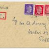 1943 R-letter w. mixed franking, Dorpat/Tartu - Tallinn