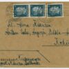 1943 Ostland cover, 3x4Rpf Hitler stamps, Arensburg/Kuressaare - Kohila