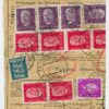 1931 single 20s leopard on incoming parcel card part, Burgstädt-Tallinn