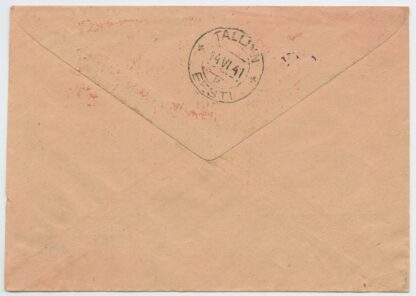 July 1941, incoming commercial R-letter, franking meter Narkomtextil SSSR, Moscow-Tallinn - Image 2