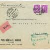 NB! 1936 inland commercial virk-express letter, MU 2 x 20s Päts, Petseri - Tallinn