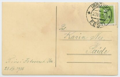 1936 postcard IRBOSKA-A, Irboska/Izborsk-Paide