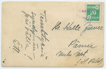 1941 German occupation, 20 kop postcard w. provisional Kaarepere postmark