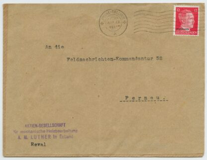14.9.1944 late commercial Reval-Tallinn postmark use, Tallinn - Pärnu