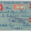 1944 end of German occupation, "no postal connection", R-letter, Leoben, Austria - Jewe/Jõhvi, "Deutches Lager"