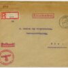 1944 German registered field post letter over Dienstpost, Narwa/Narva - Kiel, Germany