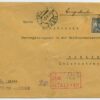 1924 commercial R-letter w. 25 mk viking ship, Tallinn - Berlin