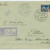 1934 R-letter from seasonal post office Tartu Näitus w. 20s anti-tuberculosis stamp, Tartu - Petseri