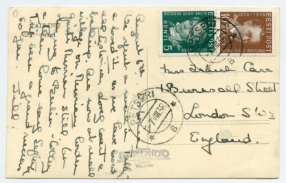 1938 postcard abroad ÕES scolars, Petseri - London, England