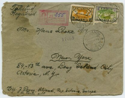 1921 heavy R-letter w. Tallinn skyline mixed, Viljandi - Long Island, New York, USA - Image 2