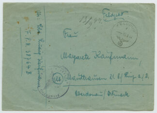 September 1944, German field post letter from Pioner-Bataillon 1536, 536. Volks-Grenadier-Division