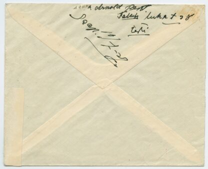 1937 R-letter mixed franking w. Caritas stamp, Tallinn - Orivesi, Finland - Image 2