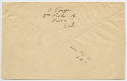 1937 R-letter mixed franking w. Caritas stamps, Narva - Orivesi, Finland - Image 2