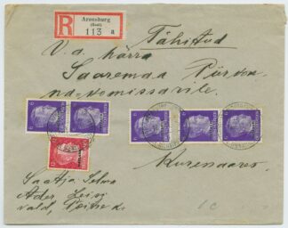 1943 German occupation Dienstpost R-letter Arensburg