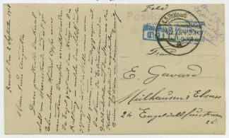 1918 German censored field postcard, Reval/Tallinn-Mülhausen/Mulhouse, Elsass