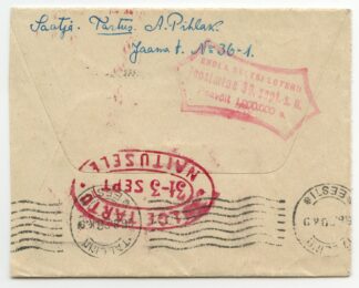 1928 letter with 2 advertising cachets, Tartu-Tallinn